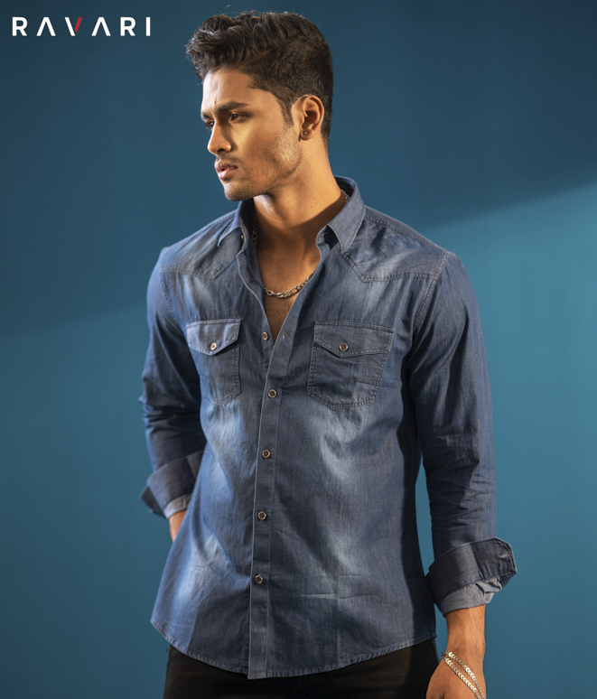 Classic Blue Denim Casual Shirt - Image 2