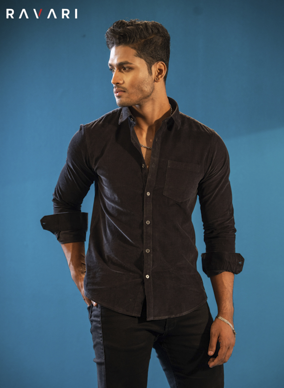 Corduroy Shirt with Elbow Patches