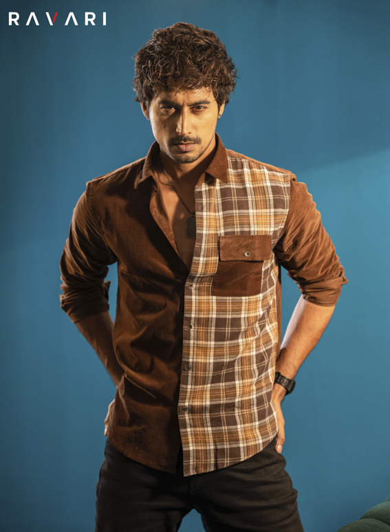Dual-Tone Check & Corduroy Shirt